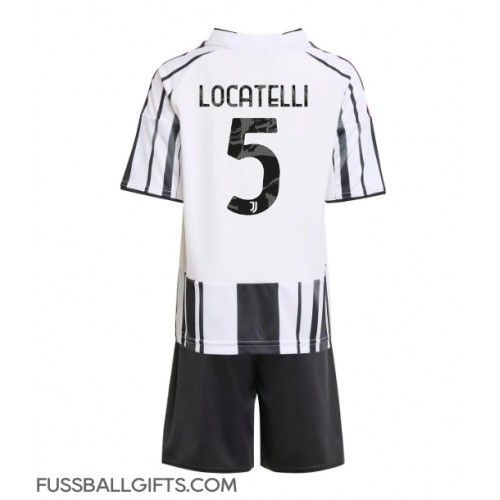 Juventus Manuel Locatelli #5 Fußballbekleidung Heimtrikot Kinder 2025-26 Kurzarm (+ kurze hosen)